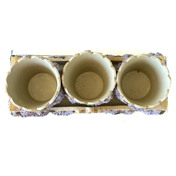 Decorative Floral Resin Planter Tray With Removable Pots & Cross Design - Picture 5 of 9